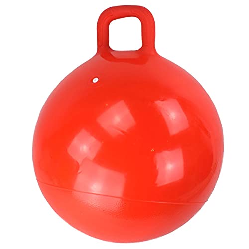 Hüpfball 50cm mit Griff Sprungball Springball rot oder gelb Hopser Ball Kinder, Farbe:rot von Marabella