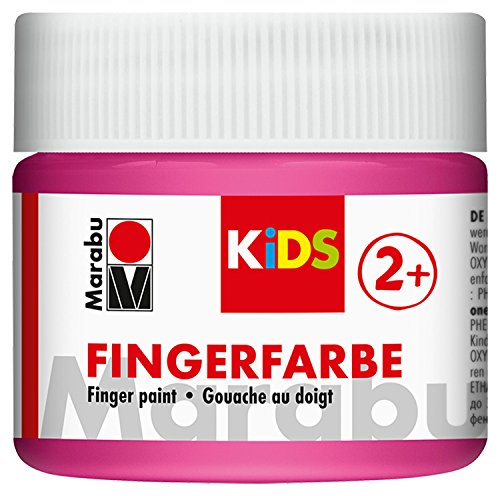 Marabu 03030050033 - Kids Fingerfarbe pink 100 ml, Fingermalfarbe auf Wasserbasis, parabenfrei, vegan, laktosefrei, glutenfrei, geeignet zum Malen in Kindergarten, Schule, Therapie und zu Hause von Marabu