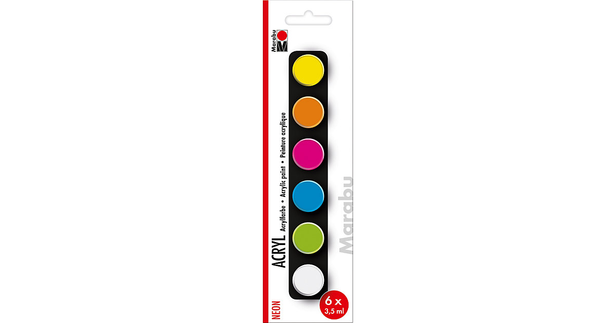 Acrylfarben Set NEON, 6 x 3,5 ml Acrylfarben Set NEON, 6 x 3,5 ml von Marabu