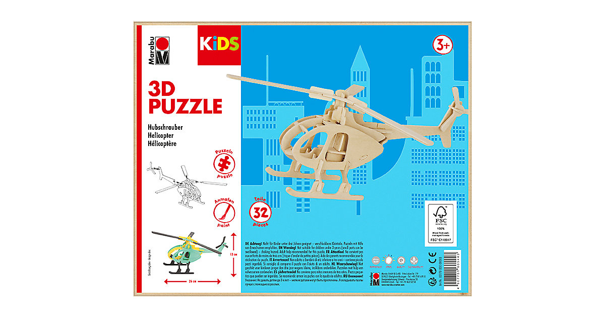 KIDS 3D Puzzle Helikopter von Marabu
