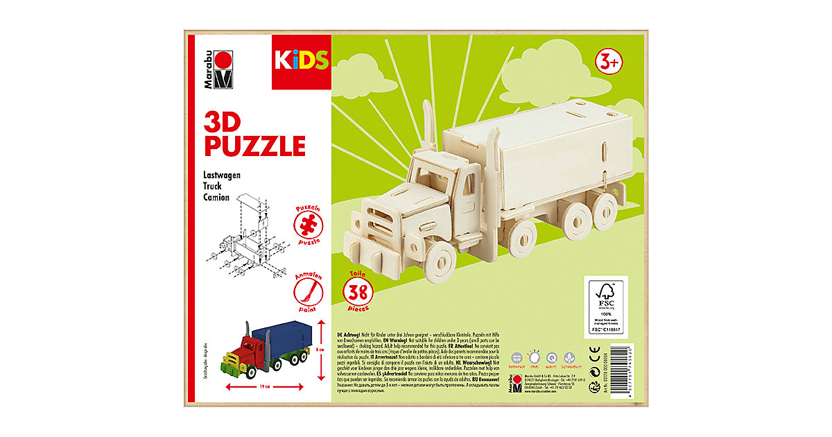 KIDS 3D Puzzle Holzbausatz Truck KIDS 3D Puzzle Holzbausatz Truck von Marabu