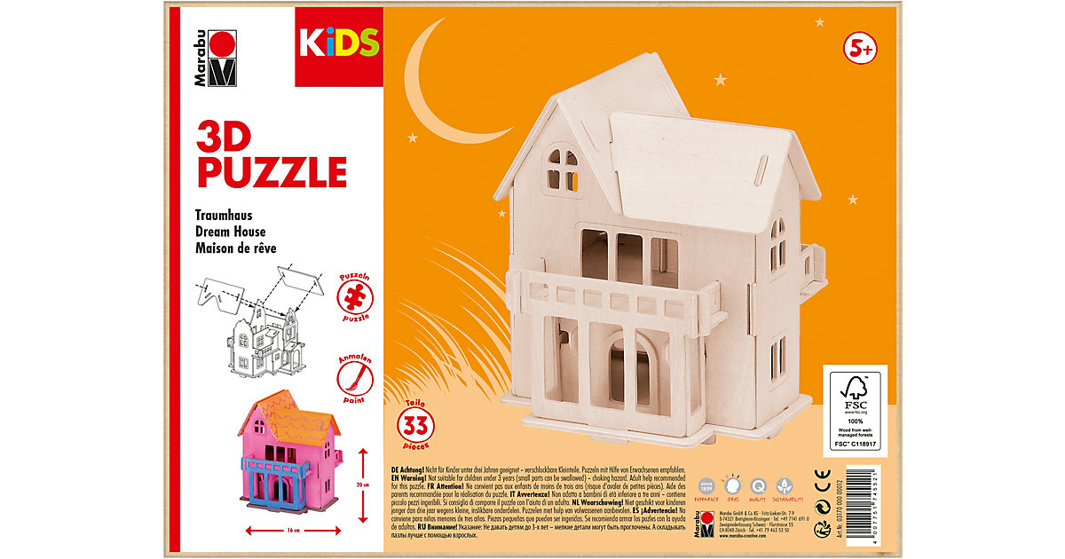 KIDS 3D Puzzle Traumhaus von Marabu