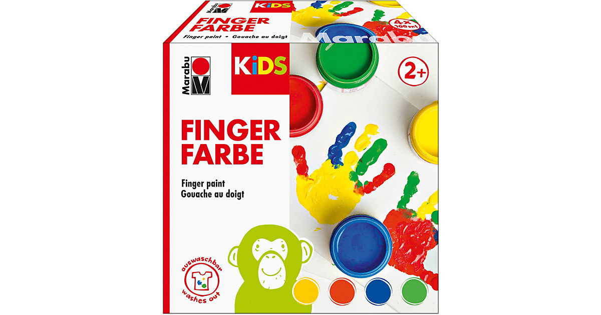 KIDS Fingerfarbe, 4 x 100 ml von Marabu