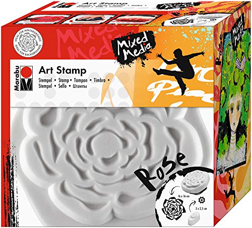 Marabu 0272000000004 - Art Stamp Rose, feinporiger Motivstempel für Bordüren und Hintergründe, ideal für Mixed Media Projekte auf Leinwand, Papier und Holz, ca. 16 x 16 cm Marabu 0272000000004 - Art Stamp Rose, feinporiger Motivstempel für Bordüren und Hintergründe, ideal für Mixed Media Projekte auf Leinwand, Papier und Holz, ca. 16 x 16 cm von Marabu