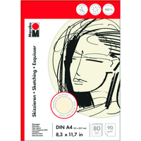 Marabu 161200044 Skizzenblock A4 90g 80 Blatt von Marabu