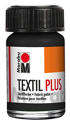 Marabu 17160039073 - Textil Stoffmalfarbe schwarz 15 ml, Stoffdruckfarbe auf Wasserbasis, für helle Stoffe, waschbeständig bis 60°C, weicher Griff, einfache Fixierung durch Bügeln o. Backofen Marabu 17160039073 - Textil Stoffmalfarbe schwarz 15 ml, Stoffdruckfarbe auf Wasserbasis, für helle Stoffe, waschbeständig bis 60°C, weicher Griff, einfache Fixierung durch Bügeln o. Backofen von Marabu