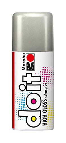 Marabu 21073006482 - Do it High Gloss hochglanz silber, Colorspray auf Kunstharzbasis, hochglänzende Chromoptik, sehr schnell trocknend, sehr gute Deckkraft, lichtecht, 150 ml Sprühdose von Marabu