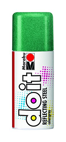 Marabu 21077006566 - Do it Reflecting Steel, reflex grün, Colorspray auf Acrylbasis für funkelnde Metalleffekte, sehr schnell trocknend, sehr gute Deckkraft, wetterfest, 150 ml Sprühdose von Marabu