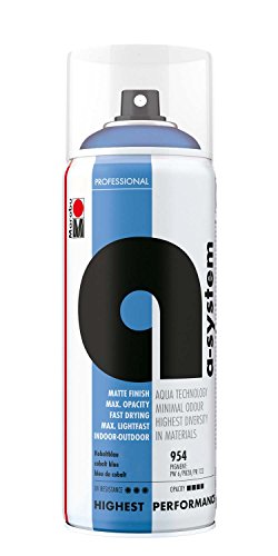 Marabu 21200018954 - A - System kobaltblau, Premium Sprühfarbe, durch Wasserbasis kaum Geruchsbelastung, schnelle Trocknung, für Innen und Außen, hohe Farbbrillanz, speichelecht, 400 ml von Marabu