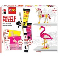Marabu 305000000111 KiDS Paint & Puzzle Set Little Artist, Flamingo von Marabu