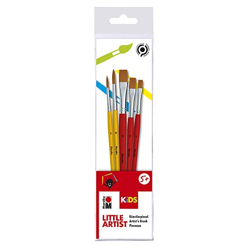 Marabu KiDS Little Artist, Künstler Pinselset für Kinder ab 5 Jahren, 5 Malpinsel aus FSC-zertifiziertem Holz, Kinderpinsel mit synthetischen Borsten, rund und flach, 0318000000004 Marabu KiDS Little Artist, Künstler Pinselset für Kinder ab 5 Jahren, 5 Malpinsel aus FSC-zertifiziertem Holz, Kinderpinsel mit synthetischen Borsten, rund und flach, 0318000000004 von Marabu
