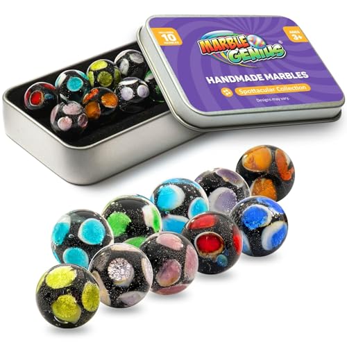 Marble Genius Sammlermurmeln, Punkte, 16 mm, 10 handgefertigte Glasmurmeln, Geschenke für Marmorliebhaber, Geschenke für Kinder ab 3 Jahren Marble Genius Sammlermurmeln, Punkte, 16 mm, 10 handgefertigte Glasmurmeln, Geschenke für Marmorliebhaber, Geschenke für Kinder ab 3 Jahren von Marble Genius