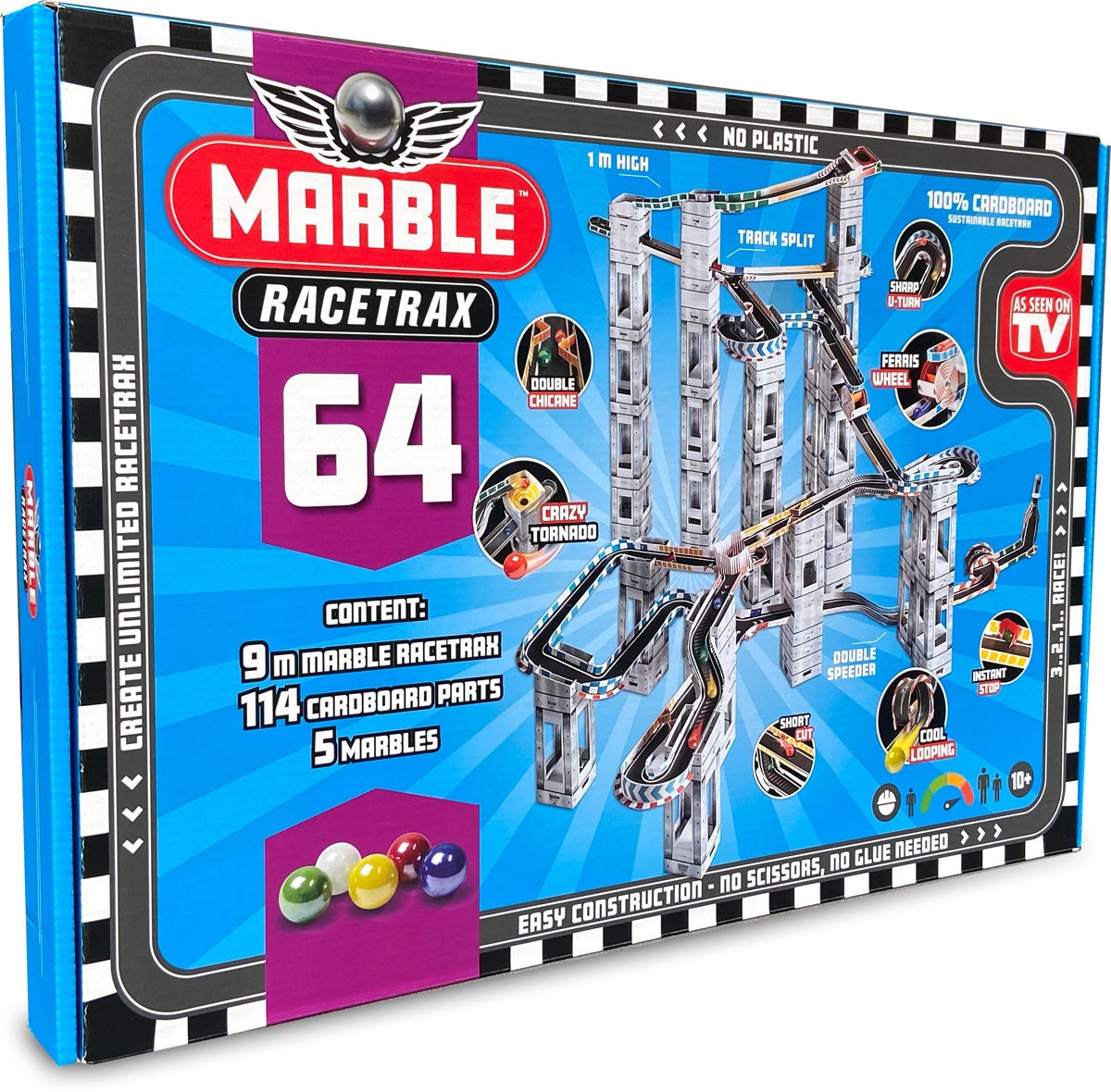 Marble Racetrax Grand Prix Kugelbahn-Set 64 Bögen von Marble Ractetrax