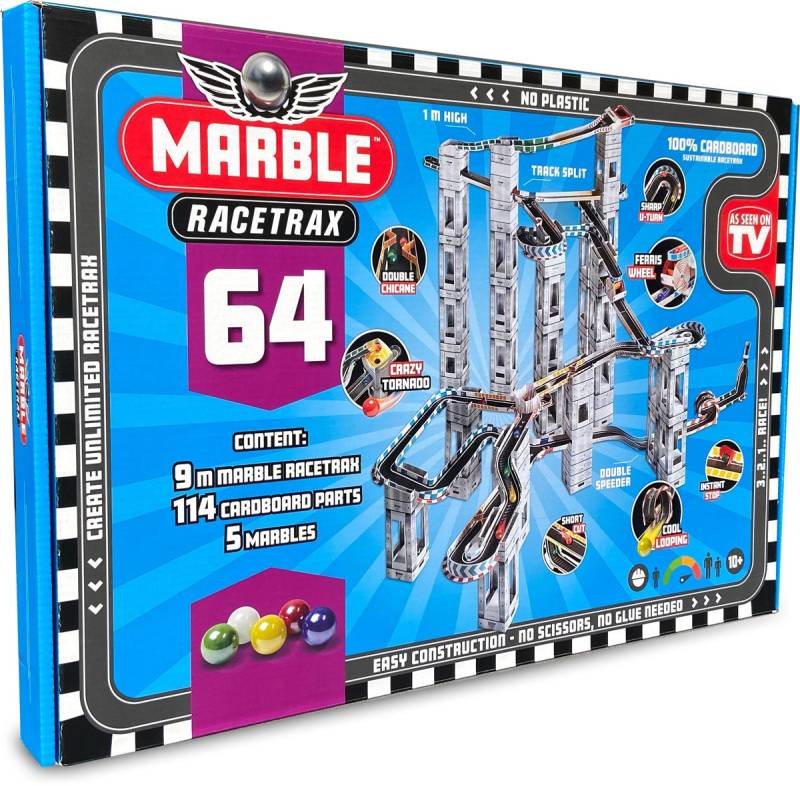 Marble Racetrax Grand Prix Kugelbahn-Set 64 Bögen von Marble Ractetrax