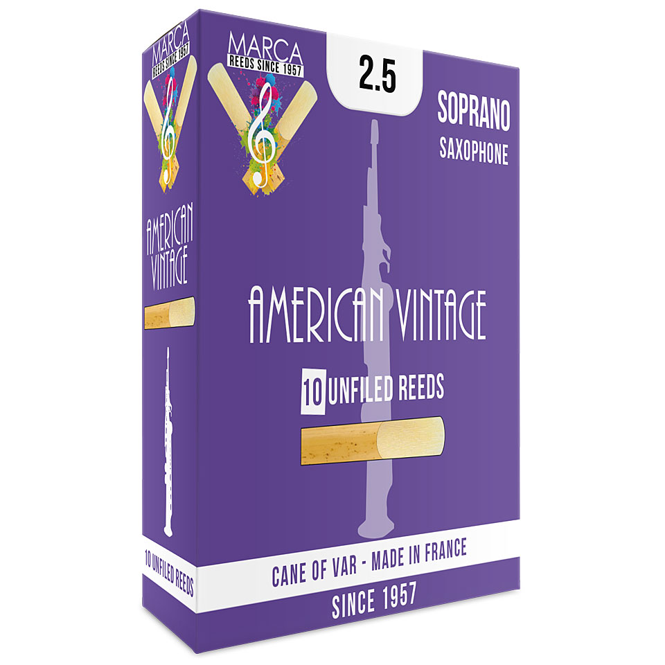 Marca American Vintage Soprano Sax 2.5 Blätter Marca American Vintage Soprano Sax 2.5 Blätter von Marca