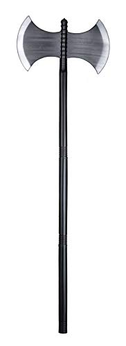 Doppelaxt Halloweenzubehör Krieger Axt Horroraxt 4 teilig ca 106cm grau für Halloweenparty Horrorparty Kostümzubehär Halloweendeko von Marco Porta