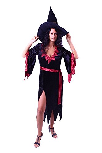 Marco Porta 3339M - Hexenkleid Halloweenkostüm, Groß M, schwarz/rot von Marco Porta