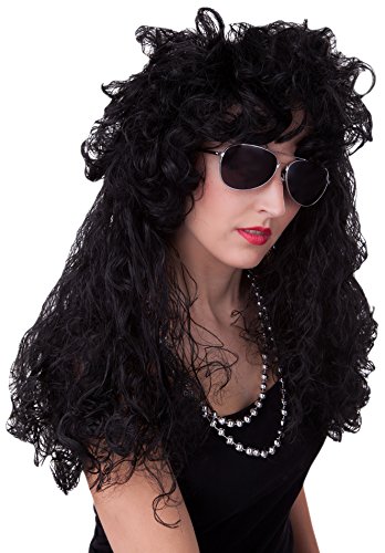 Marco Porta 408 - Vamp Lady Perücke ohne Brille, Einheitsgröße, schwarz von Marco Porta