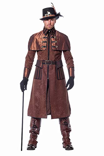 TH-MP Edler Steampunk Mantel Jacke Herrenkostüm Rollenspiele Cosplay Fark Kostüm braun Fasching Karneval (60) von Marco Porta