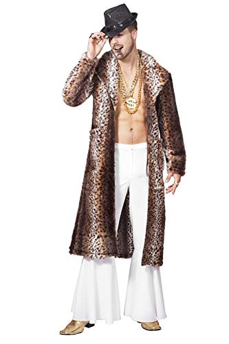 TH-MP Macho Proll Gangster Zuhälter Pimp Rapper Herrenmantel Herrenkostüm im Leopardenlook Mantel für Fasching Karneval Mottopartys (60) von Marco Porta