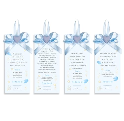 Mareli A10C-SL Set mit 4 Lesezeichen, Gastgeschenke, Tischkarten, Himmlische Taufe von Mareli