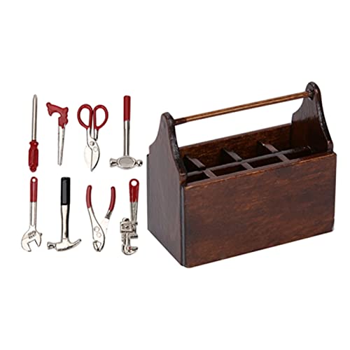 Marhynchus 1/12 Dollhouse Accessoire Miniature Tool Box Holzwerkzeugkastenmodell mit Metallwerkzeugen für Puppenhausspielzeugdekoration Marhynchus 1/12 Dollhouse Accessoire Miniature Tool Box Holzwerkzeugkastenmodell mit Metallwerkzeugen für Puppenhausspielzeugdekoration von Marhynchus