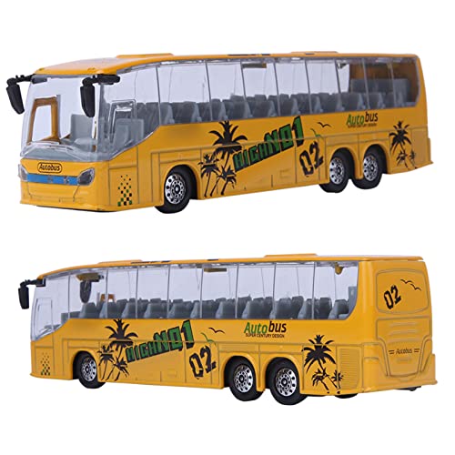 Marhynchus 1:50 Skala -Legierungs -Transit -Bus -Model Spielzeug Zurück -Back -Bus mit Leichten Musik Eröffnungstüren für Geschenkkollektion (Yellow) von Marhynchus