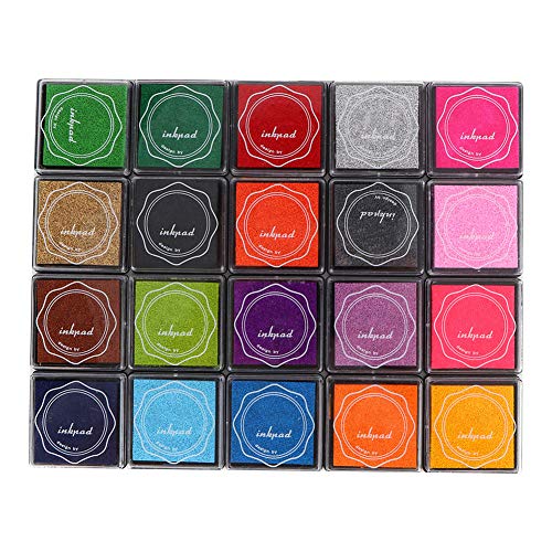 Marhynchus 20 Farben Ink Pad Stempel Scrapbook Ink Pad für Stempel mit Fester Speicherhülle von Marhynchus