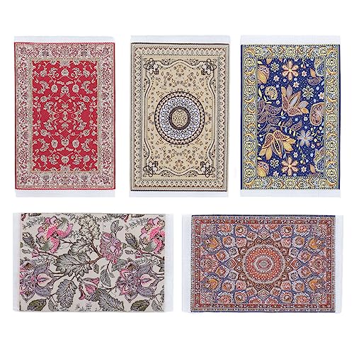 Marhynchus 5pcs 1/12 Dollhouse Teppiche Blumendruck Miniaturbodendecke Orientalische Türkische Teppiche Designs mit Gewebten Stoff für Puppenhauszubehör Miniaturen Dekor Marhynchus 5pcs 1/12 Dollhouse Teppiche Blumendruck Miniaturbodendecke Orientalische Türkische Teppiche Designs mit Gewebten Stoff für Puppenhauszubehör Miniaturen Dekor von Marhynchus