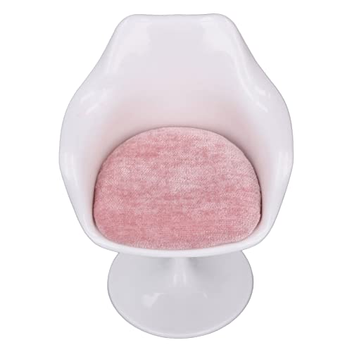 Marhynchus ABS White Pink Round Foons Round Casual Rotbarer Büropürostuhl 1: 6 Handgelenke, Miniaturzubehör von Dollhouse mit Zartem Erscheinungsbild (Mit Armlehne) von Marhynchus
