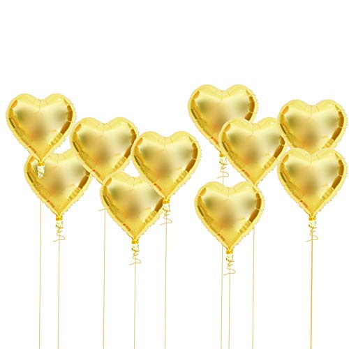 Marhynchus Aluminiumfolienballon, 10pcs 18 Zoll Herz Aufblasbare Ballon Aluminium Folienballons Party Hochzeits Geburtstagdekoration, Kinderballoons (#6) von Marhynchus