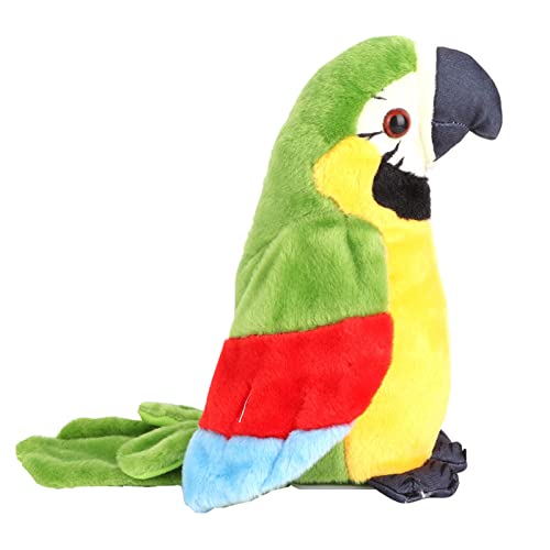 Marhynchus Elektrisch Sprechend Plüschpapagei Spiele Wiederholt Jede Sprache Lernen Sie, Shake Head mit Bequemem Stoff für Frühbildung zu Sprechen (Green) von Marhynchus