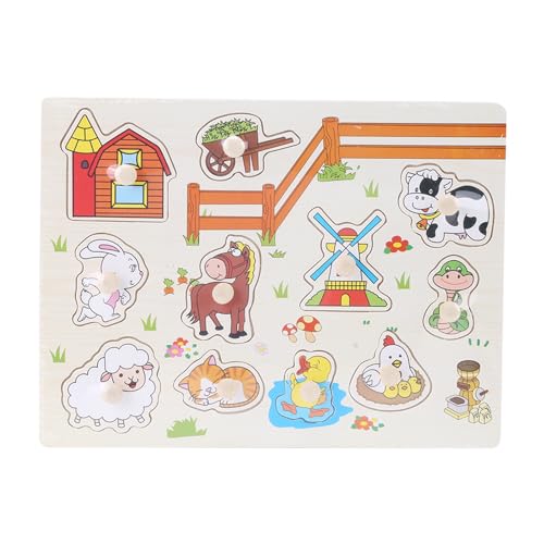 Marhynchus Holz Puzzle Puzzle Jigsaw Holzkognitive Spielzeug für mit Zahlenfruchtmuster, um das Räumliche Denken und Kognitive Fähigkeiten zu Verbessern (A3006 (Tier)) von Marhynchus