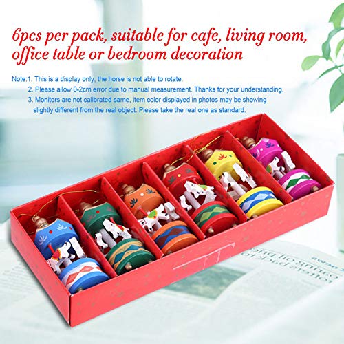 Marhynchus Holzkarousel Pferddekoration Exquisite Weihnachtskinder -Café Wohnzimmer 6 Pack von Marhynchus