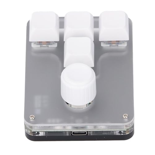 Marhynchus Programmierbares Mechanisches Tastaturblau -Schalter RGB Light 4 Tasten 1 -Tastatur für Büroaufgaben und Spielverbindung Typ C Kabel weiß weiß von Marhynchus