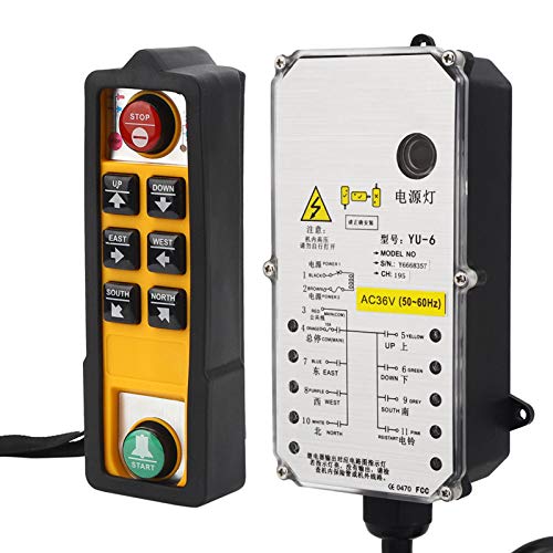 Marhynchus Stabiler Hebezeuger Säureöl Resistent Antifall 800 MHz für Hebezeuge Crane Lift Controller, Industrielle Fernbedienung (AC36V) von Marhynchus