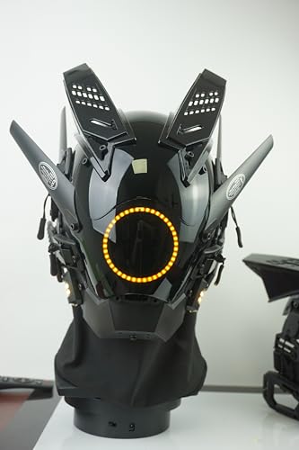 Marikito Cyberpunk LED-Maske mit Neon-Effekt – Bienenflügel-Gesichtspanzer, Verstellbare Riemen, Futuristische Halbmaske für Cosplay, Halloween und Techno-Partys Marikito Cyberpunk LED-Maske mit Neon-Effekt – Bienenflügel-Gesichtspanzer, Verstellbare Riemen, Futuristische Halbmaske für Cosplay, Halloween und Techno-Partys von Marikito