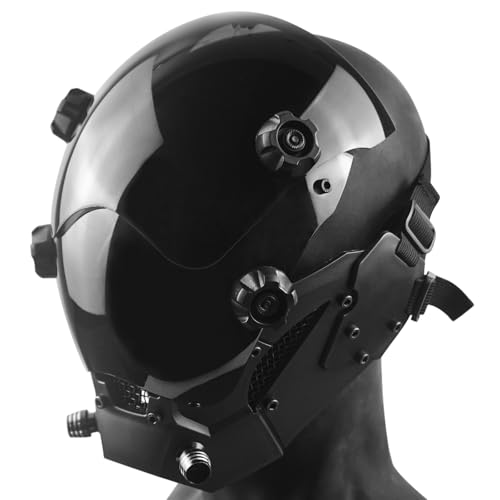Marikito Punk Maske Für Männer, futuristic helmet, Vier-Säulen Phantom Design, Halloween Cosplay Masken, Perfekt für Karneval, Partys und Feste von Marikito
