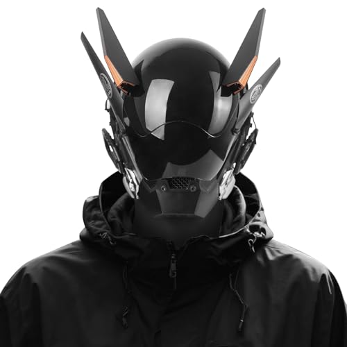 Punk Maske für Männer, Futuristische Techwear-Halbmaske, Sci-Fi Cosplay Helm, Helm Punk für Festivals, Partys & Fasching von Marikito