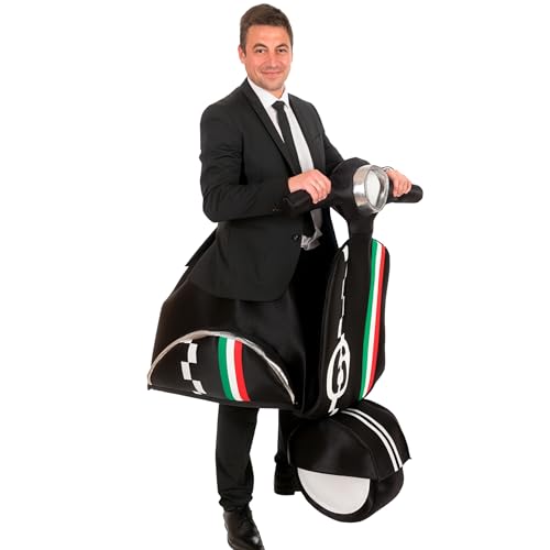 Marina & Pau Vespa Kostüm La Dolce Vita Rollerfahrer Italo für Herren Schwarz Fahrzeug Onesize Fasching Karneval Mottoparty JGA von Marina & Pau