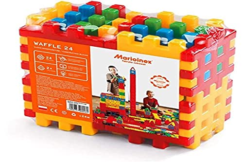 Mario-Inex 900062 Marioinex Waffelblöcke, 24 Stück, Mehrfarbig von Marioinex