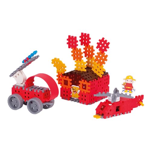 Marioinex Mini Waffle Feuerwehr 90 Elemente - Steckspiel ab 4 Jahre, Waffelbausteine Kinder, Konstruktionsspielzeug, Bausteine Kinder, Steckbausteine Kinder - Ostergeschenke Kinder von Marioinex