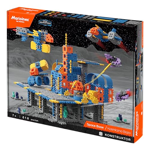 Marioinex Mini Waffel Space Base Satz von 618 Stück - Kinder bausteine, Waffelblöcke bausteine, Montessori Spielzeug, Konstruktionsspielzeug Ab 3, Sensorik Spielzeug - Ostergeschenke Kinder von Marioinex