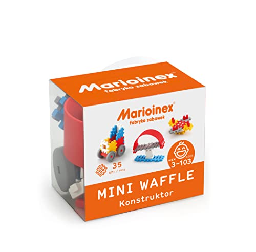 Marioinex 902783 Mini Waffle Konstruktor niebieski klocki, Mehrfarben, 35 Elemente von Marioinex