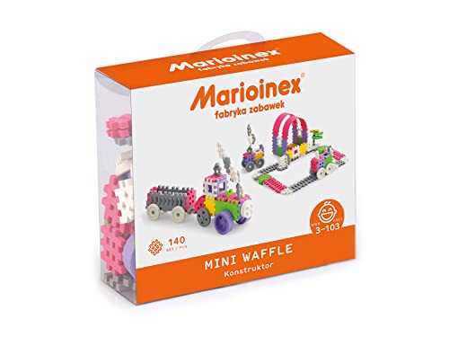 Marioinex Mario-Inex 902837 Mini-Waffel-Set, 140 Teile, Bauarbeiter-Mädchen, Mehrfarbig von Marioinex