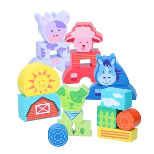 Marionette Wooden Toys Holzspielzeug für Puppen, 20 Stück, Bauernhoftiere, Lernspielzeug für Kleinkinder und Vorschulkinder von Marionette Wooden Toys