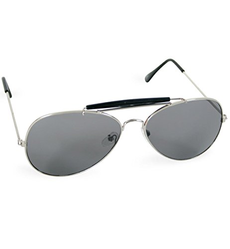 FRIES Brille Cop, Silber, Novelty, Rechteckig, Polizei-Sonnenbrille von FRIES