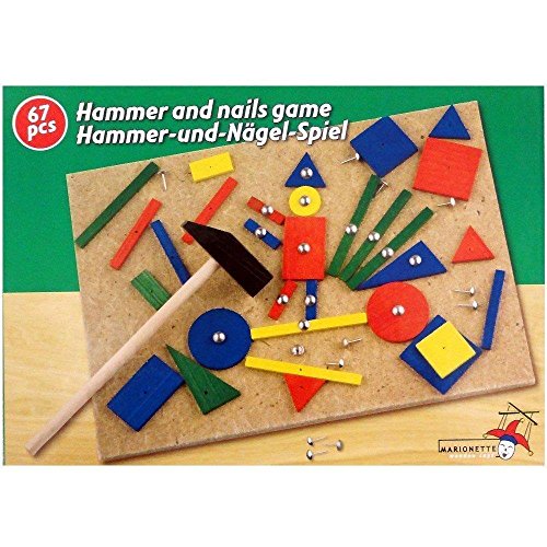 Hammer und Nagel Spiel Holz, Hammerspiel, BE-89165 von Markenlos