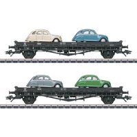 MÄRKLIN 46408 H0 Autotransportwagen-Set aus 2 zweiachsige Niederbordwagen JQo, SNCF, Ep. III MÄRKLIN 46408 H0 Autotransportwagen-Set aus 2 zweiachsige Niederbordwagen JQo, SNCF, Ep. III von Marklin