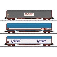 MÄRKLIN 47118 H0 Schiebeplanenwagen-Set "Mineralwassertransport", SNCF, Ep. IV-V MÄRKLIN 47118 H0 Schiebeplanenwagen-Set "Mineralwassertransport", SNCF, Ep. IV-V von Marklin